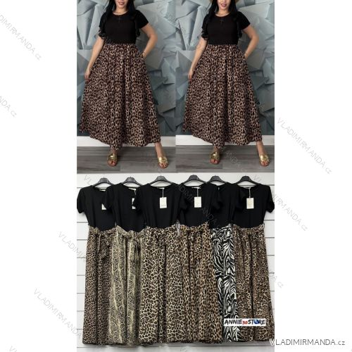 Šaty dlhé letné krátky rukáv dámske (S/M/L ONE SIZE) TALIANSKA MÓDA IMWAD25921