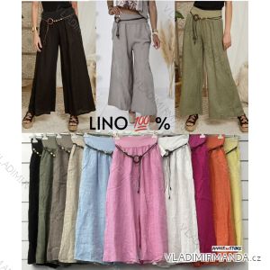 Nohavice dlhé oversize ľanové dámske (S/M/L ONE SIZE) TALIANSKA MÓDA IMWAD25933