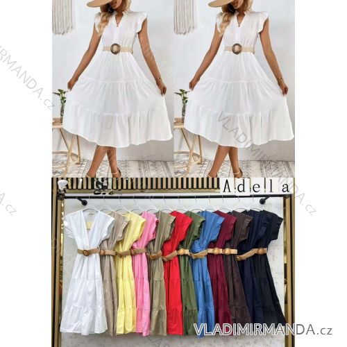 Šaty dlhé letné s opaskom bez rukávu dámske (S/M/L ONE SIZE) TALIANSKA MÓDA IMWBA25983