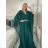 Šaty dlhé společenské elegantný krátky rukáv dámske (S/M/L ONE SIZE) TALIANSKA MÓDA IMPSH2550410/DU M / L vínová