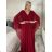 Šaty dlhé společenské elegantný krátky rukáv dámske (S/M/L ONE SIZE) TALIANSKA MÓDA IMPSH2550410/DU M / L vínová