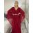 Šaty dlhé společenské elegantný krátky rukáv dámske (S/M/L ONE SIZE) TALIANSKA MÓDA IMPSH2550410/DU M / L vínová