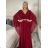 Šaty dlhé společenské elegantný krátky rukáv dámske (S/M/L ONE SIZE) TALIANSKA MÓDA IMPSH2550410/DU M / L vínová