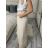 Nohavice elegantné dlhé s opaskom dámska TERNI  (S/M/L ONE SIZE) TALIANSKA MÓDA IMC25248/DU S/M/L béžová