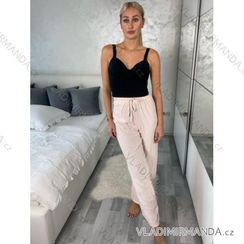 Nohavice dlhé letné dámske MARIANA (S/M/L ONE SIZE) TALIANSKA MODA IM725041/DU S/M/L růžová světlá