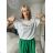Tričko oversize krátky rukáv dámske PROSECCO (S/M/L ONE SIZE) TALIANSKA MÓDA IMD23807/DU černá S/M/L