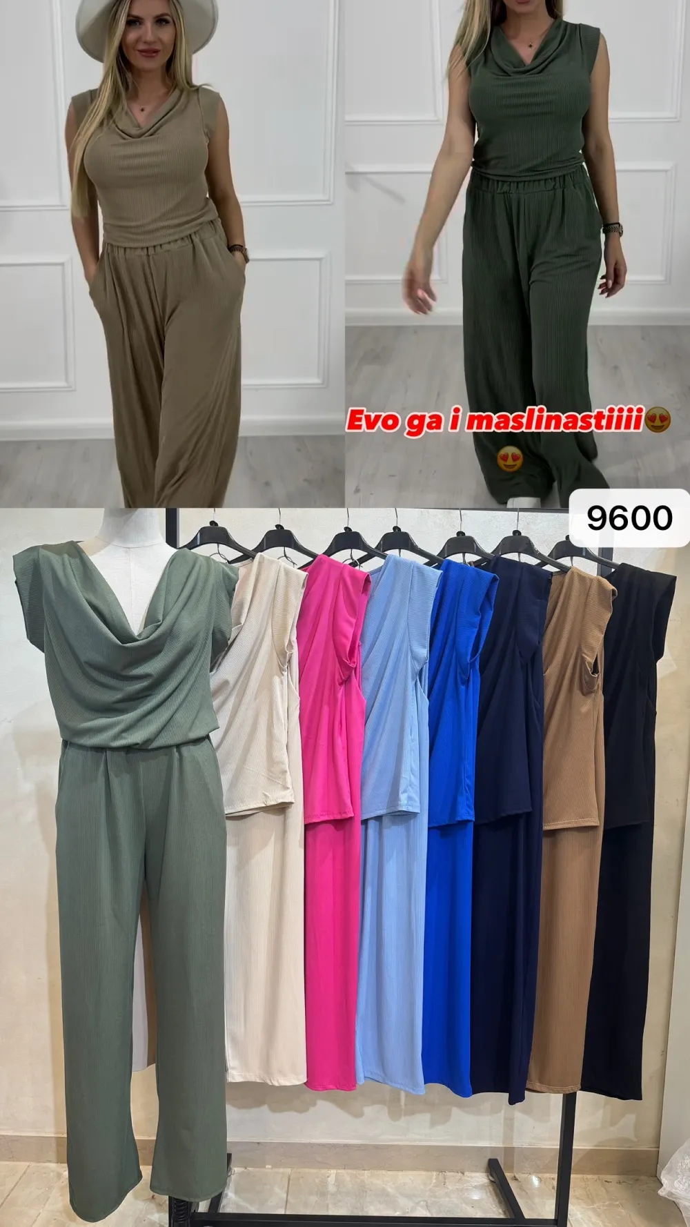 Súprava letné tričko bez rukávov a nohavice dlhé dámske (S/M/L ONE SIZE) TALIANSKA MÓDA IMPOC259600