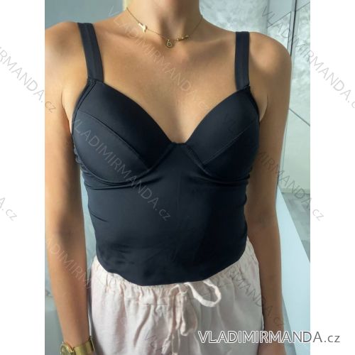 Croptop na ramienka dámsky ADDA (S/M ONE SIZE) TALIANSKA MÓDA IMPLP2480760045/DU čierna S / M