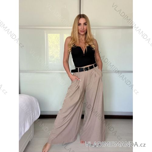 Nohavice elegantné s opaskom dámske (S/M/L ONE SIZE) TALIANSKA MóDA IMSM25DEVONE