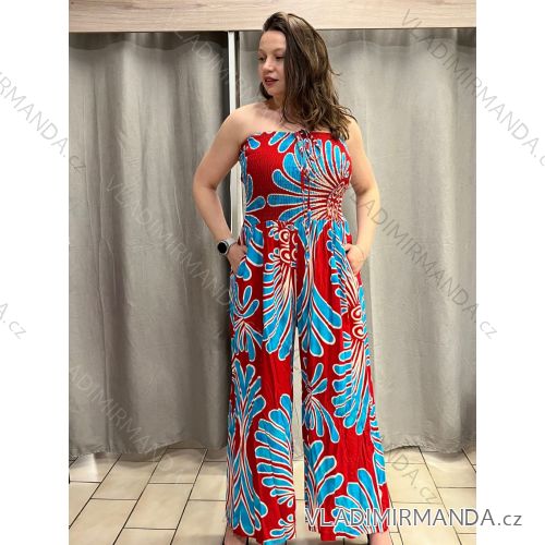 Overal dlhý carmen dámsky nadrozmer (44/46/48 ONE SIZE) TALIANSKA MÓDA IMWEC24108-2/DU 44/46/48 červená