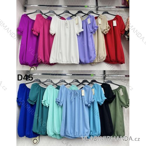 Tunika krátky rukáv dámska (S/M/L ONE SIZE) TALIANSKA MÓDA IMWDT25976