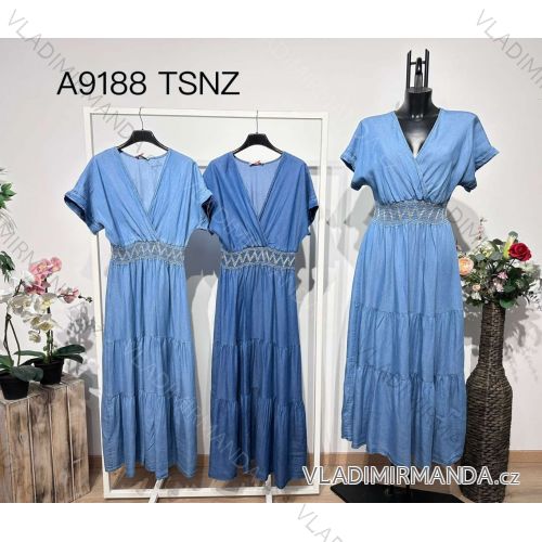 Šaty dlhé letné krátky rukáv dámske (S/M/L ONE SIZE) TALIANSKA MÓDA IMWBA25984