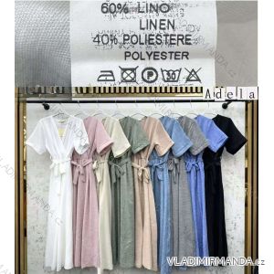 Šaty dlhé letné krátky rukáv dámske (S/M/L ONE SIZE) TALIANSKA MÓDA IMWBA25989