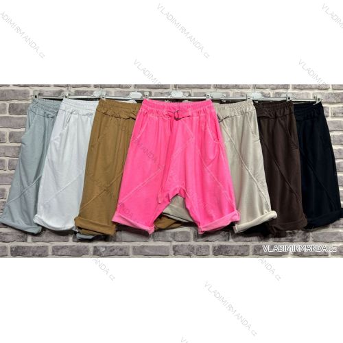 Nohavice 3/4 krátke dámske nadrozmer (44/46/48 ONE SIZE) TALIANSKA MÓDA IM425324