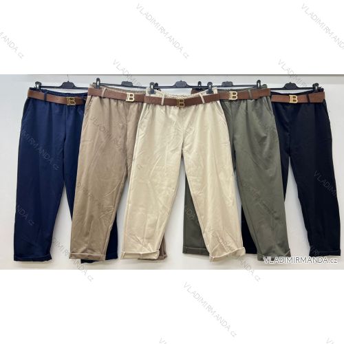 Nohavice elegantné s opaskom dámske nadrozmer (44/46/48 ONE SIZE) TALIANSKA MÓDA IM425327