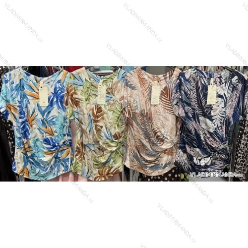 Blúzka tunika letná icecool krátky rukáv dámska (S/M/L ONE SIZE) TALIANSKA MÓDA IMM25M7549A