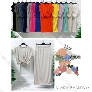 Súprava letné tričko krátky rukáv a sukňa dlhá dámska (XS/S/M ONE SIZE) TALIANSKA MÓDA IMC25289