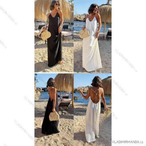 Šaty dlhé letné na ramienka dámske (XS/S/M ONE SIZE) TALIANSKA MÓDA IMM25m58098