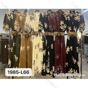 Šaty dlhé elegantné letné s opaskom krátky rukáv dámske (XS/S/M ONE SIZE) TALIANSKA MÓDA IMM25m1985