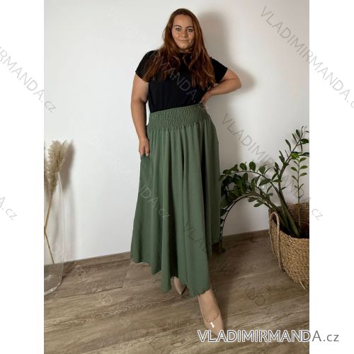 Sukňa dlhá dámska LADY (46/48/50 ONE SIZE) TALIANSKA MÓDA IM424423/DUR khaki 48/50