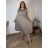 Šaty krátky rukáv dámske nadrozmer JULIE (48/50/52 ONE SIZE) TALIANSKA MÓDA IMSM25JULIE/DU -   tmavo ružová -