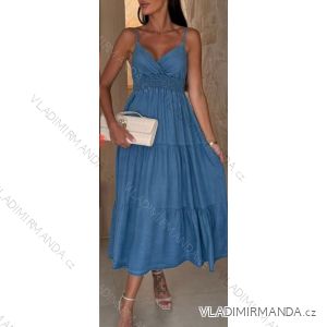 Šaty dlhé letný mušelín na ramienka dámske (XS/S/M ONE SIZE) TALIANSKA MÓDA IMWGS251170