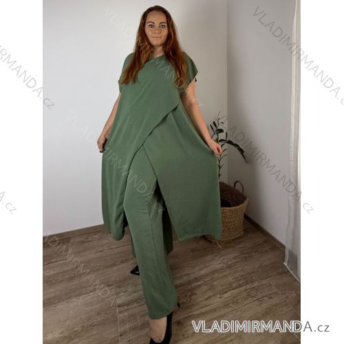 Komplet elegantní krátky rukáv dámske nadrozmer (50/52/54 ONE SIZE) TALIANSKA MÓDA IM425311