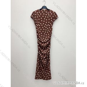 Šaty dlhé elegantné letné bodka krátky rukáv dámske (XS/S/M ONE SIZE) TALIANSKA MÓDA IMM25m41903
