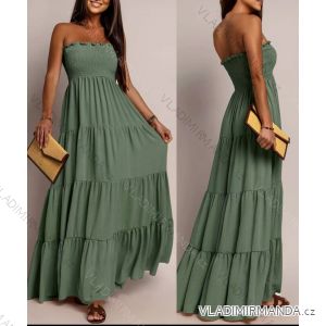 Šaty dlhé letný mušelín carmen bez rukávov dámske (XS/S/M ONE SIZE) TALIANSKA MÓDA IMWGS251192