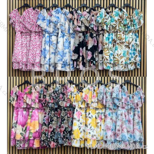 Šaty letné šifónové carmen dámske (XS/S/M ONE SIZE) TALIANSKA MÓDA IMWGB25566