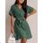 Šaty krátke letný mušelín krátky rukáv dámske (S/M/L ONE SIZE) TALIANSKA MÓDA IMD25131