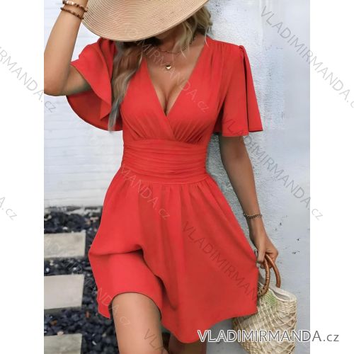 Šaty krátke letné krátky rukáv dámske (S/M/L ONE SIZE) TALIANSKA MÓDA IMD25141