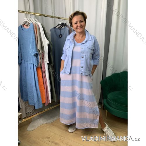 Bunda riflová letná 3/4 dlhý rukáv dámska nadrozmer (42/44/46 ONE SIZE) TALIANSKA MÓDA IMWEC25068