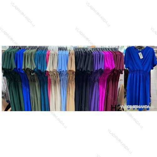 Šaty dlhé letné krátky rukáv dámske (S/M/L ONE SIZE) TALIANSKA MÓDA IMWHA251204