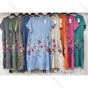 Šaty dlhé letné krátky rukáv dámske (S/M/L ONE SIZE) TALIANSKA MÓDA IMWHA251205