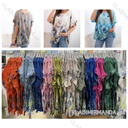 Tunika krátky rukáv dámska nadrozmer (42/44/46 ONE SIZE) TALIANSKA MÓDA IMWHA251211