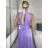Šaty spoločenské elegantné trblietavé bez rukávov dámske KEYLA (S/M/L ONE SIZE) TALIANSKA MÓDA IMPSH2520037/DR sv. fialová S/M/L