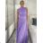 Šaty spoločenské elegantné trblietavé bez rukávov dámske KEYLA (S/M/L ONE SIZE) TALIANSKA MÓDA IMPSH2520037/DR sv. fialová S/M/L