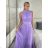 Šaty spoločenské elegantné trblietavé bez rukávov dámske KEYLA (S/M/L ONE SIZE) TALIANSKA MÓDA IMPSH2520037/DR sv. fialová S/M/L