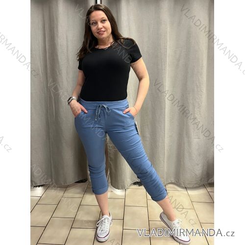 Nohavice strečové dámske SOFI (M/L/XL ONE SIZE) TALIANSKA MÓDA IMC25093/DU modrá M / L/XL