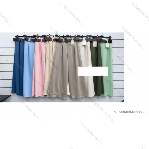 Nohavice dlhé letné s opaskom dámske (S/M/L ONE SIZE) TALIANSKA MÓDA IMWKK251006
