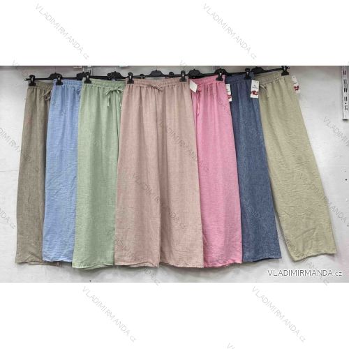 Nohavice letné oversize dlhé dámske nadrozmer (42/44/46 ONE SIZE) TALIANSKA MÓDA IMWHA251237