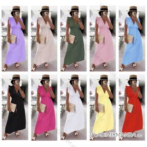 Šaty dlhé letný mušelín bez rukávu dámske (XS/S/M ONE SIZE) TALIANSKA MÓDA IMWB251249