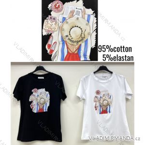 Tričko letné krátky rukáv dámske (S/M/L ONE SIZE) TALIANSKA MÓDA IMWB251261