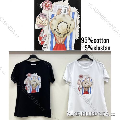 Tričko letné krátky rukáv dámske (S/M/L ONE SIZE) TALIANSKA MÓDA IMWB251261