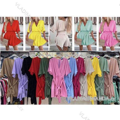 Overal krátky letný krátky rukáv dámsky (XS/S/M ONE SIZE) TALIANSKA MÓDA IMWB251263