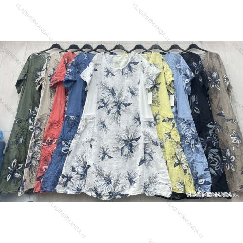 Šaty dlhé krátky rukáv dámske nadrozmer (42/44/46 ONE SIZE) TALIANSKA MÓDA IMWGL251289