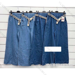 Nohavice dlhé letné riflové s opaskom dámske (S/M/L ONE SIZE) TALIANSKA MÓDA IMWKK251014