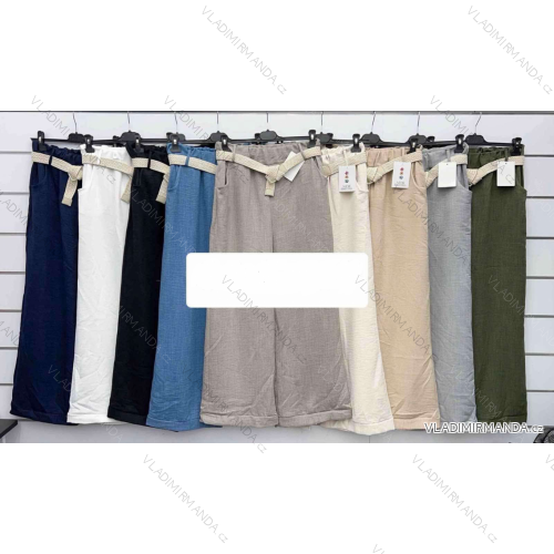 Nohavice dlhé letné s opaskom dámske (S/M/L ONE SIZE) TALIANSKA MÓDA IMWKK251015