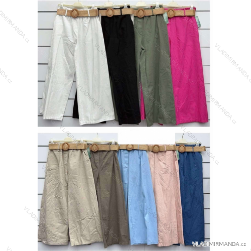 Nohavice dlhé letné s opaskom dámske (S/M/L ONE SIZE) TALIANSKA MÓDA IMWKK251021